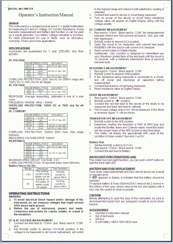 Dong ho do dien mini DT-830L_3