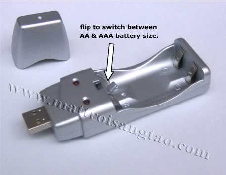  Sạc pin AA/AAA USB