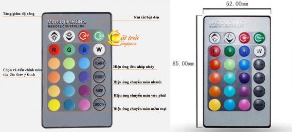 Bong den led doi mau co dieu khien tu xa RGB 3W tron_15
