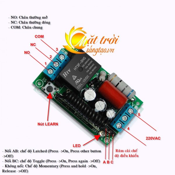 Mach cong tac dieu khien tu xa hoc lenh RF 220V_4