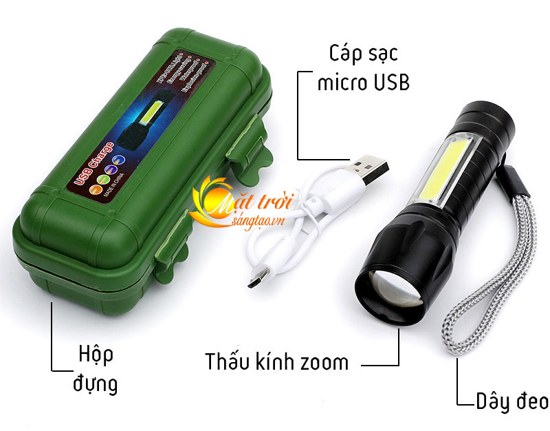 Đèn pin siêu sáng mini 2in1